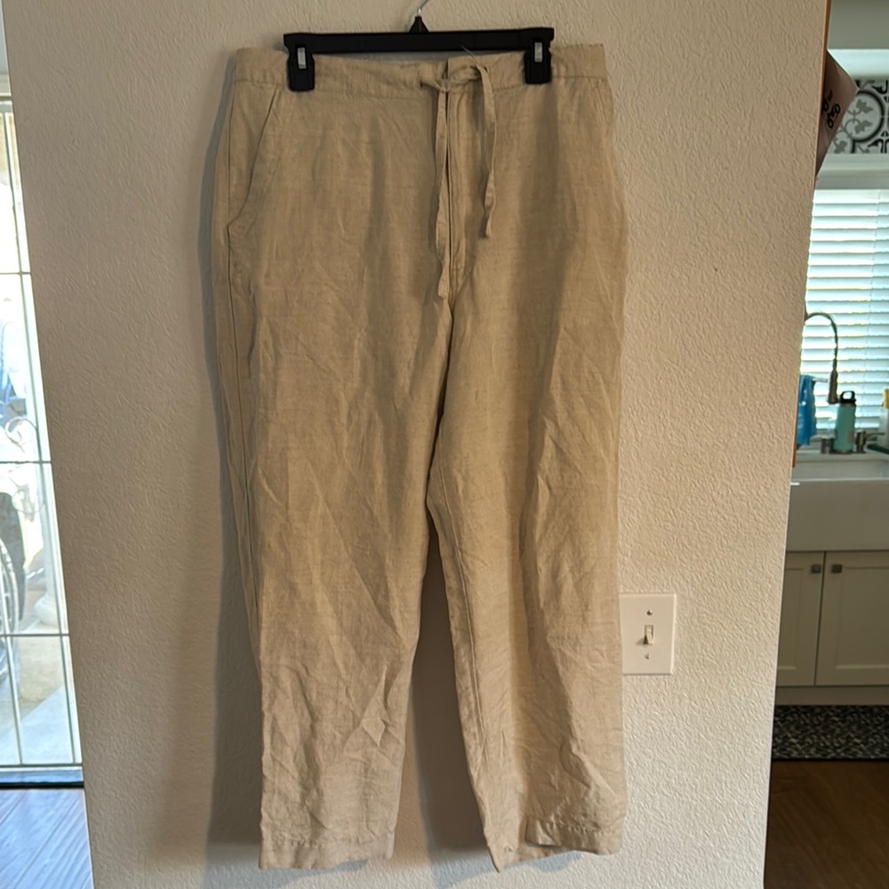 Women’s Tan Linen Pants